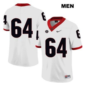 Men's Georgia Bulldogs NCAA #64 David Vann Nike Stitched White Legend Authentic No Name College Football Jersey ZXB0254JG